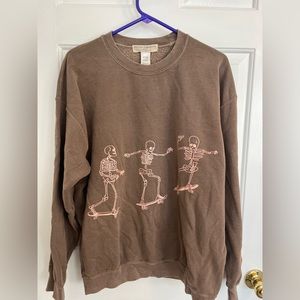 Urban Outfitters Brown Skeleton Crewneck S/M